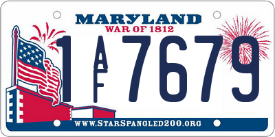 MD license plate 1AF7679