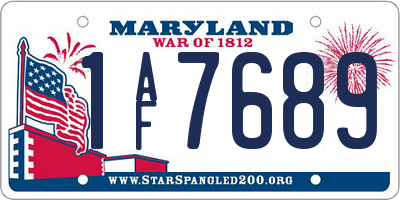 MD license plate 1AF7689