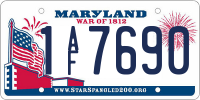 MD license plate 1AF7690