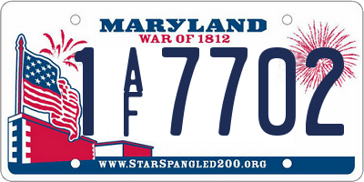 MD license plate 1AF7702