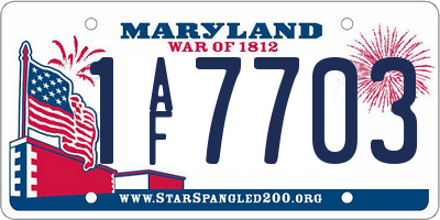 MD license plate 1AF7703