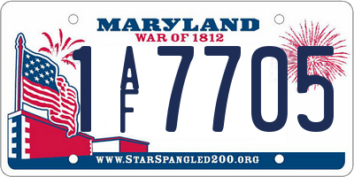 MD license plate 1AF7705