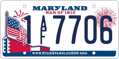 MD license plate 1AF7706