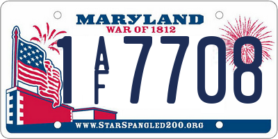 MD license plate 1AF7708