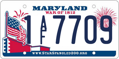 MD license plate 1AF7709