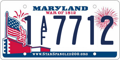 MD license plate 1AF7712