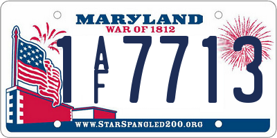 MD license plate 1AF7713