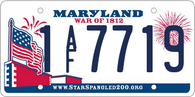 MD license plate 1AF7719