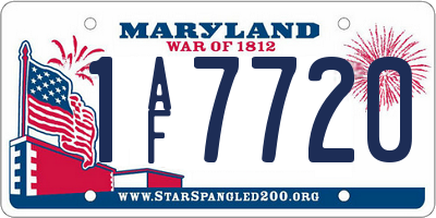 MD license plate 1AF7720