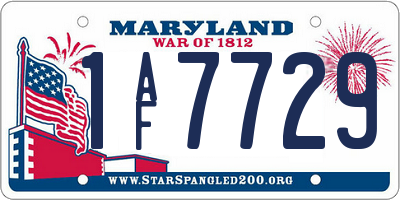 MD license plate 1AF7729