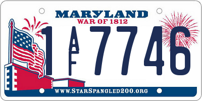 MD license plate 1AF7746