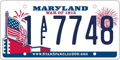 MD license plate 1AF7748