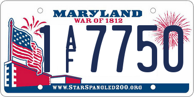 MD license plate 1AF7750
