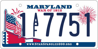 MD license plate 1AF7751