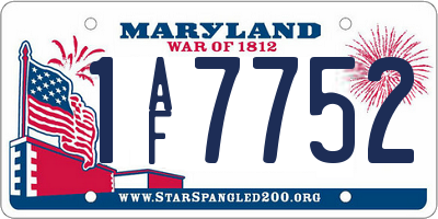 MD license plate 1AF7752