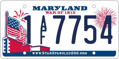 MD license plate 1AF7754