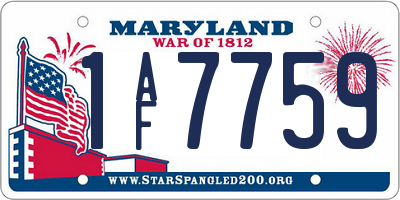MD license plate 1AF7759