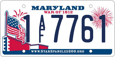 MD license plate 1AF7761