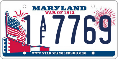 MD license plate 1AF7769