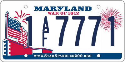 MD license plate 1AF7771