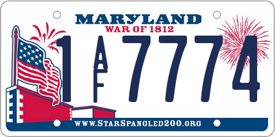 MD license plate 1AF7774