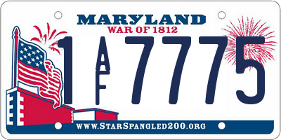 MD license plate 1AF7775