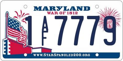 MD license plate 1AF7779