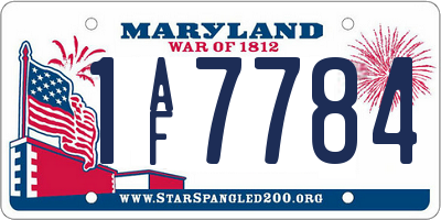 MD license plate 1AF7784