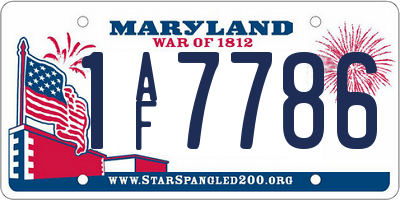 MD license plate 1AF7786