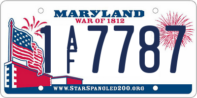 MD license plate 1AF7787