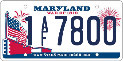 MD license plate 1AF7800