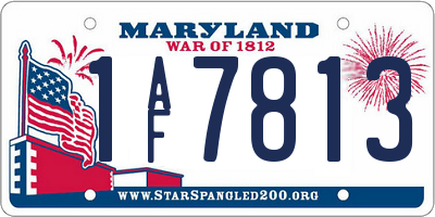 MD license plate 1AF7813