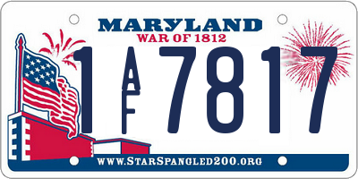 MD license plate 1AF7817