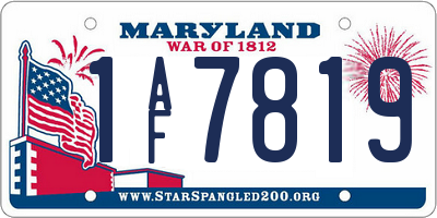 MD license plate 1AF7819