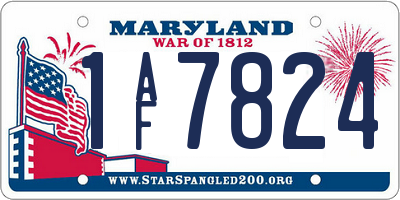 MD license plate 1AF7824