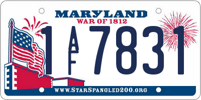 MD license plate 1AF7831