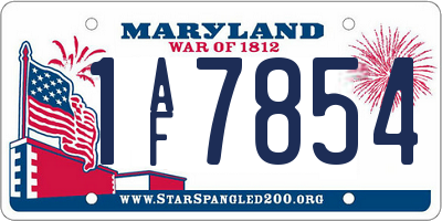 MD license plate 1AF7854