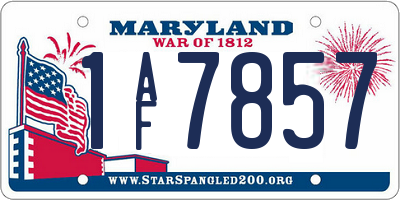MD license plate 1AF7857