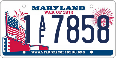 MD license plate 1AF7858