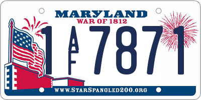 MD license plate 1AF7871