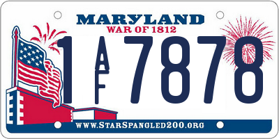 MD license plate 1AF7878
