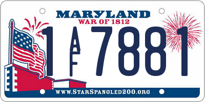 MD license plate 1AF7881