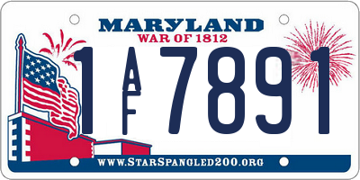 MD license plate 1AF7891