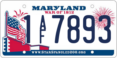 MD license plate 1AF7893