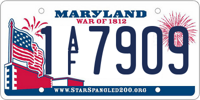 MD license plate 1AF7909