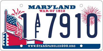 MD license plate 1AF7910