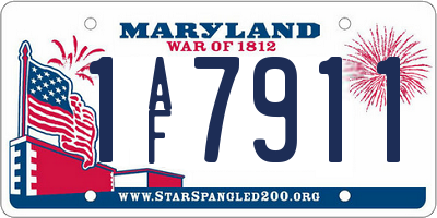 MD license plate 1AF7911
