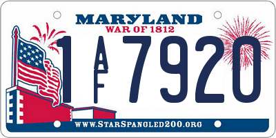 MD license plate 1AF7920
