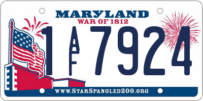 MD license plate 1AF7924