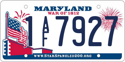 MD license plate 1AF7927